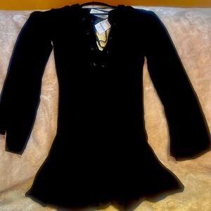 Black Vintage Havana dressy romper designed for luxury. Size Medium.With tags.
